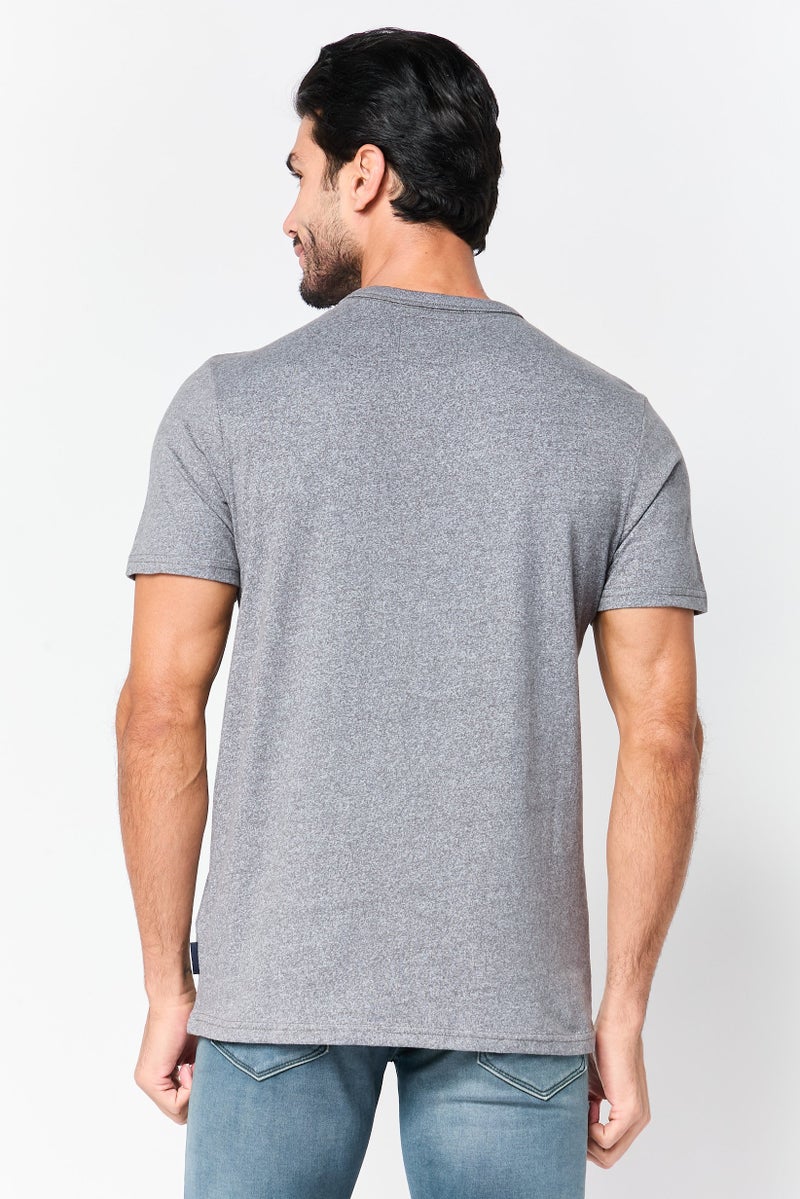 Bench Men Crew Neck Short Sleeve Embroidered Logo T-Shirt, Heather Grey - Image 4